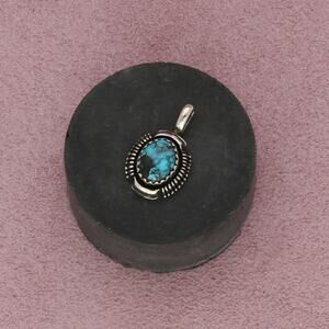 ⚡️reserved⚡️ navajo sterling silver leslie yazzie turquoise cabochon pendant